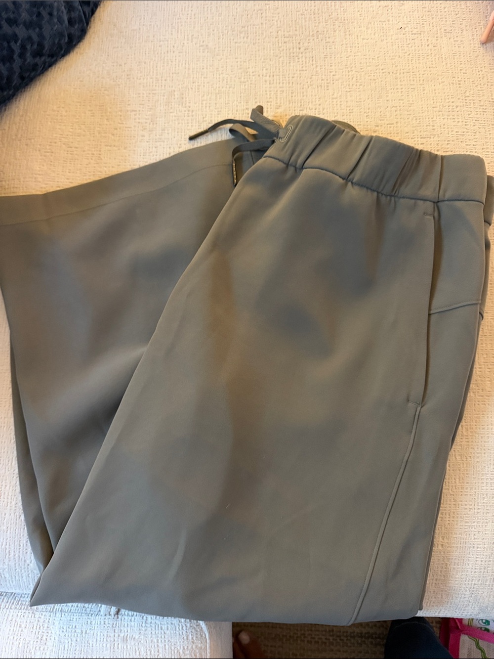 LuLuLemon Olive Wide-Leg Drawstring Pants
